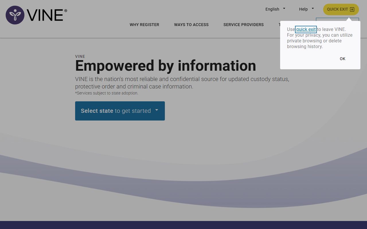 VINELink custody search for Frederick County inmate records